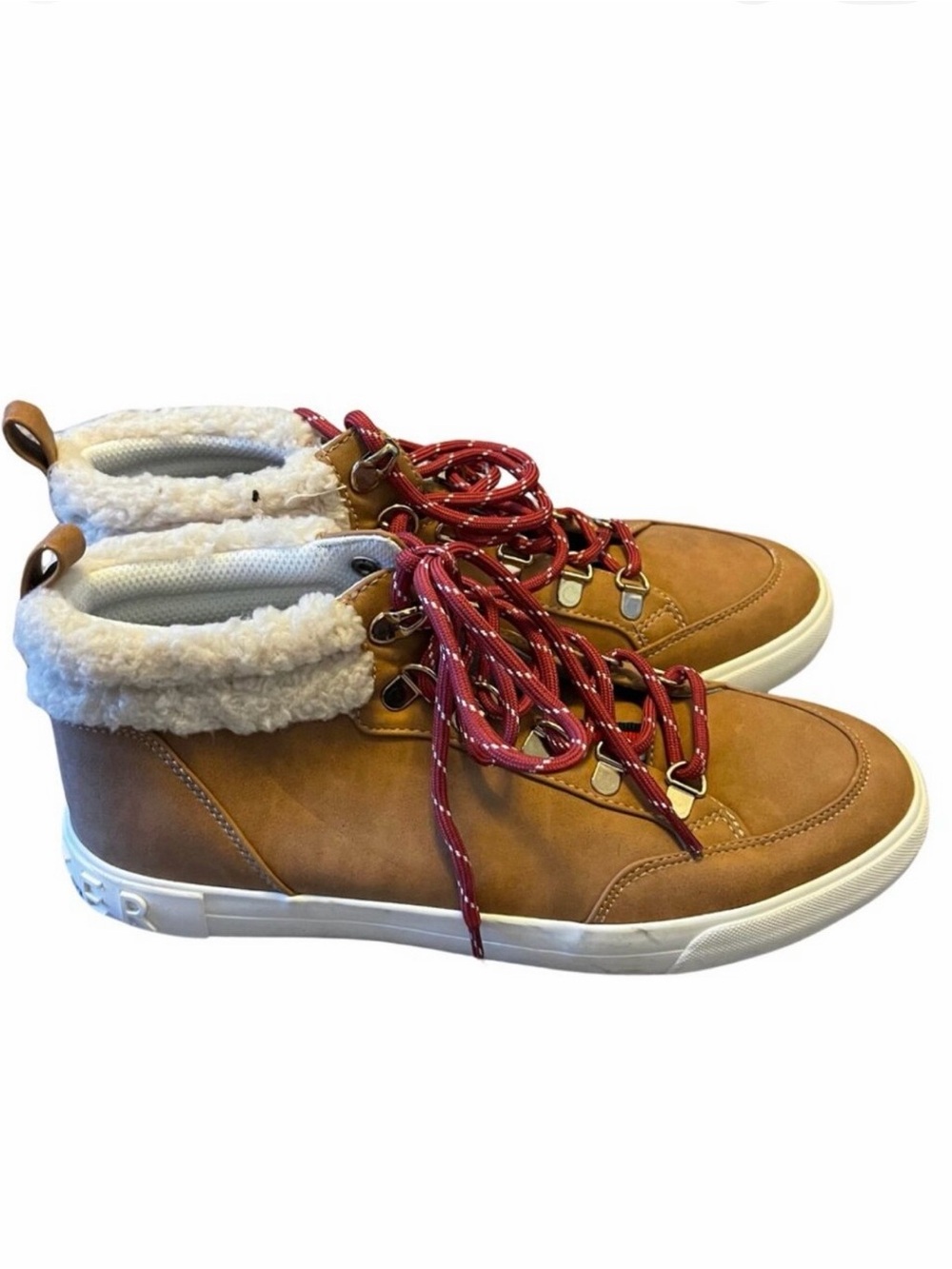 Tommy Hilfiger High Top Sneakers | Fur Trim | Chestnut Brown | Like New | Size 9